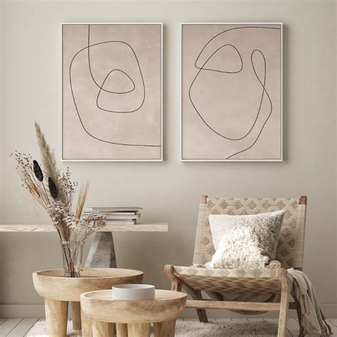 Wall art - Neutral Abstract (2 sets)- Canvas Prints- Poster Prints ...