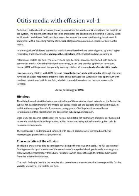 Otitis media with effusion | DOC