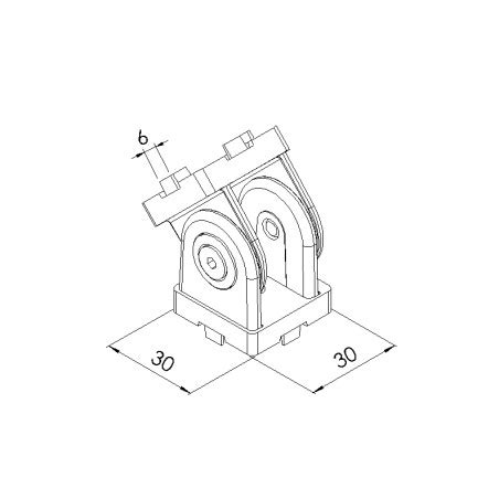 Articulation profilé aluminium 6 mm 30x30 mm elcom shop