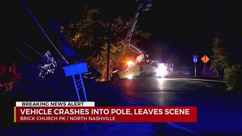 Vehicle Crashes Into Power Pole Leaves Scene Wkrn News 2