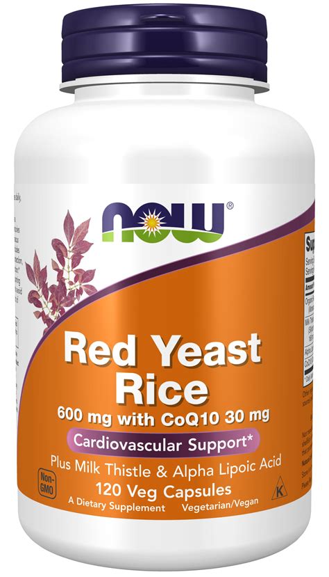 Now Supplements Vegan Red Yeast Rice With Coq Ala Milk Thistle