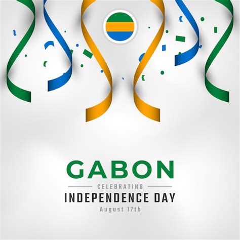 Happy Gabun Independence Day August Celebration Vector Design