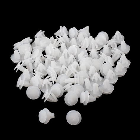 100 Pcs White Plastic Rivets Retainer Clip 13mmx14mmx10mm For Car Bumper Fenderclip Canrivet