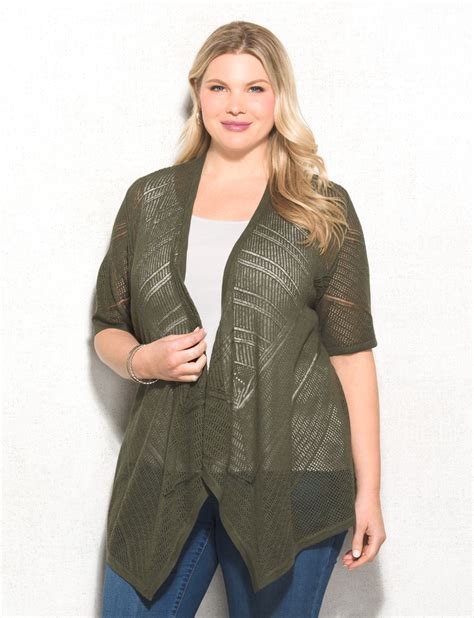 Westport Plus Size Pointelle Cascade Cardigan Original Price