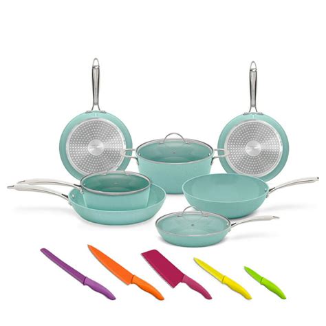 Juego De Cocina Premium Jade Cook De 10 Piezas Con 5 Cuchillos