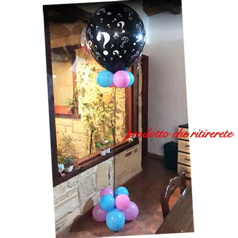 Pallone Ad Elio Gender Reveal Con Stampa Punti Interrogativi Baby