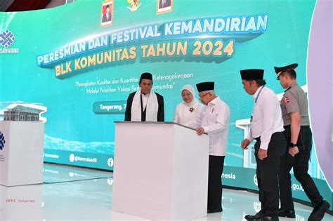 Resmikan 525 BLK Komunitas Wapres Yakini Sebagai Kunci Ciptakan Tenaga