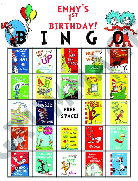 Dr Seuss Bingo Free Printable There Are Two Cards To A Standard Sized