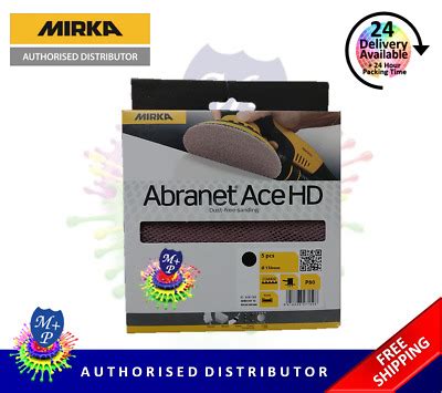 Mirka Abranet Ace HD Heavy Duty 150mm Sanding Discs P80 Grit NO HOLE