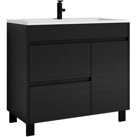 Meuble De Salle De Bain Salzburg 100 Cm Badplaats Noir Bois