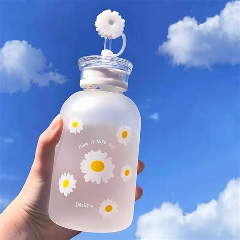 Milk Juice Cute Water Bottles Aesthetic Cute Water Bottles For Women Portable Kawaii