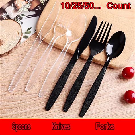 Inch Clear Plastic Forks Spoons Knives Heavy Duty Premium