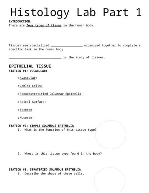 Docx Cells And Histology Lab …