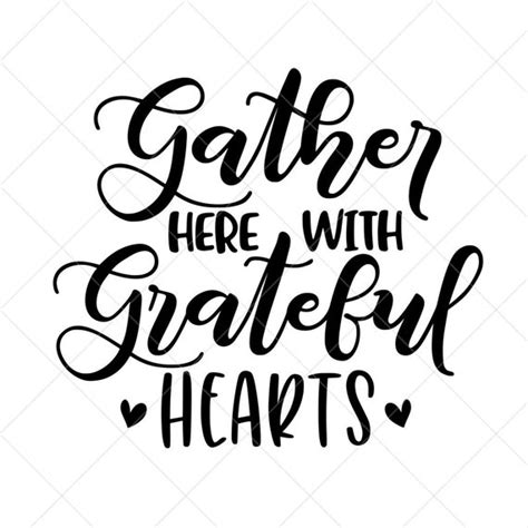 Gather Here With Grateful Hearts SVG Fall SVG Thanksgiving Etsy