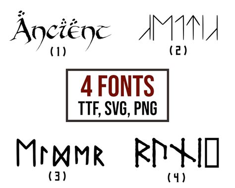 Nordic Fonts Bundle Ttf Svg Png Letters And Numbers Norse