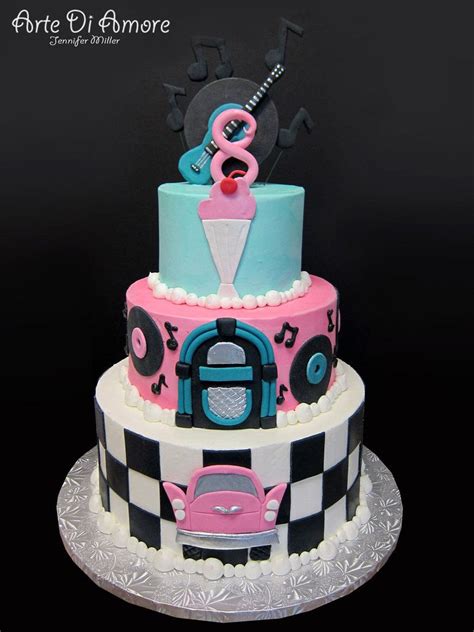 50s Cake By ~artediamore On Deviantart Themed Birthday Cakes Themed Cakes 12th Birthday