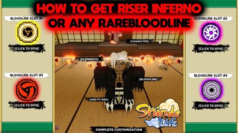 How Get Riser Inferno Or Any Rare Bloodline In Shindo Life Shindo