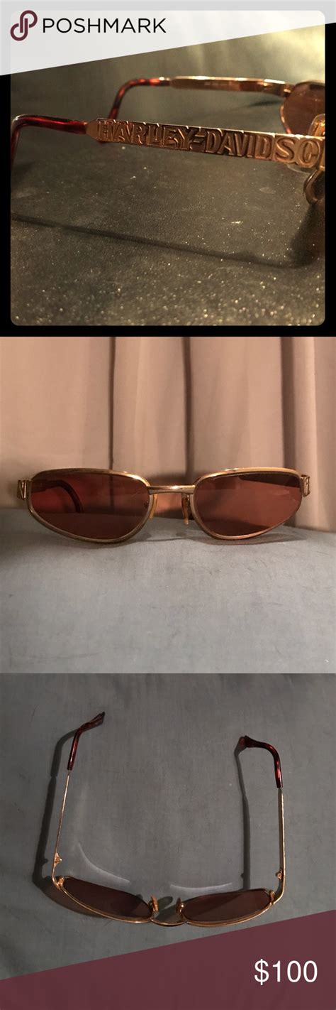 Authentic Harley Davidson Glasses Frames So Cool These Glasses Have A Gold Frame And The Words