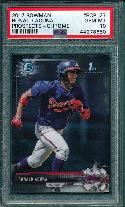 Lot Detail Bowman Prospects Bcp Ronald Acuna Psa Gem