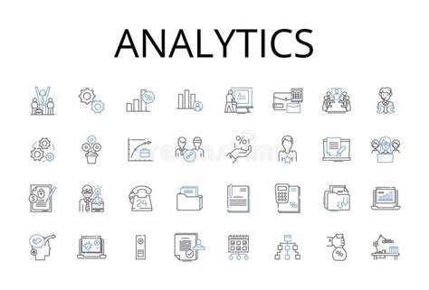 Analytics Line Icons Collection Data Mining Information Retrieval Business Intelligence