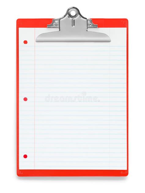 Clipboard Red Line Paper Stock Photo Image Of Space