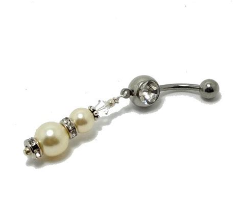 Belly Ring Pearl Belly Ring Sexy Jewelry Navel Ring Etsy Sexy Jewelry Romantic Jewellery