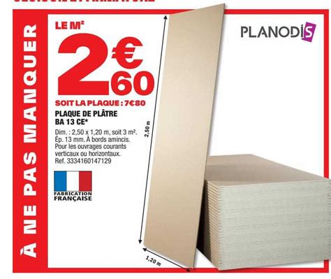 Promo Plaque De Pl Tre Ba Phonique Nf Planodis Chez Brico Depot