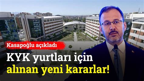 KYK Yurtları Açılacak Mı Bakan Kasapoğlu ndan Açıklama YouTube