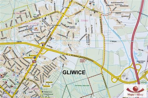 Gliwice Mapa Cienna Plan Miasta