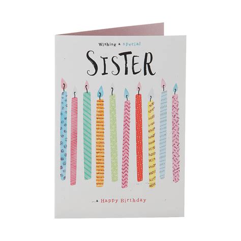 Contemporary Sister Birthday Card The Reject Shop