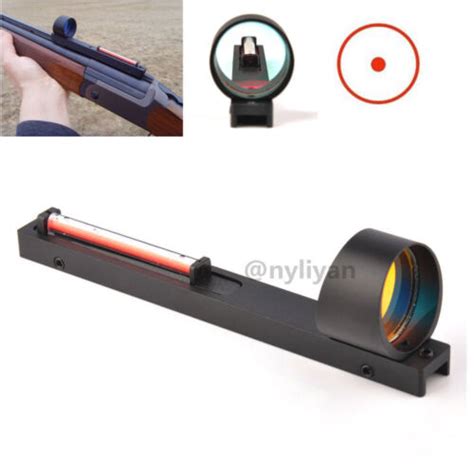 Light Red Dot Holographic Scope Sight Red Fiber Fit Shotgun Rib Rail