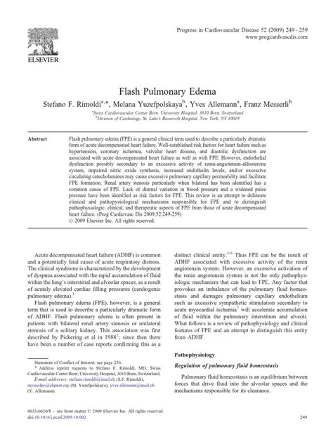 Flash Pulmonary Edema | PDF | Blood Pressure | Myocardial Infarction