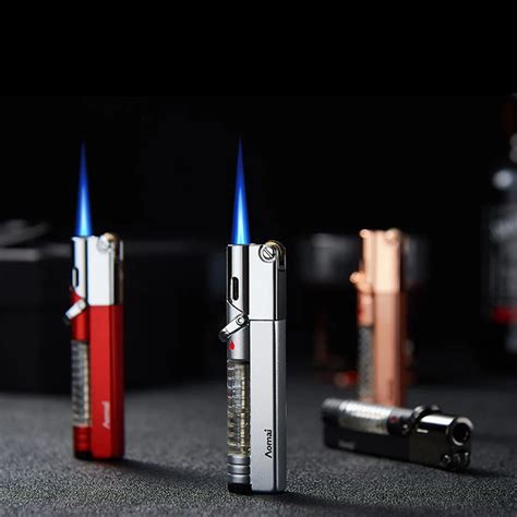 Metal Torch Lighter Windproof Blue Flame Cigar Cigarette Lighters Jet Butane Portable Smoking