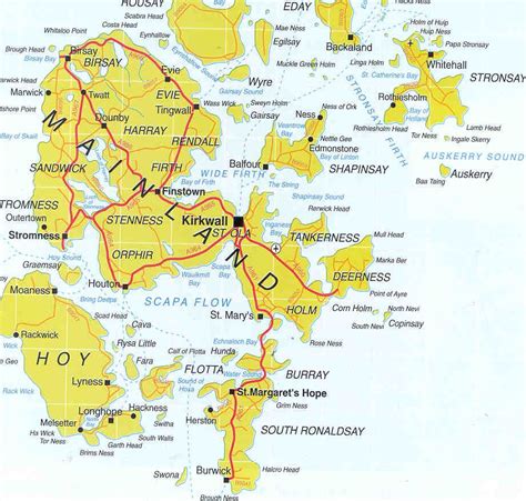 Map Of The Orkneys Orkney Islands Holm North Coast Whitehall