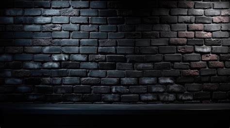 Premium Photo Black Brick Wall Dark Background For Design Al Generated