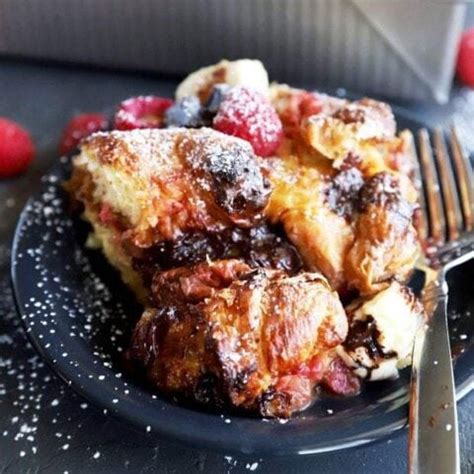 Raspberry Chocolate Croissant French Toast Bake Cake N Knife