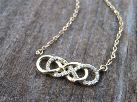 Diamond infinity knot necklace, double infinity knot diamond necklace ...