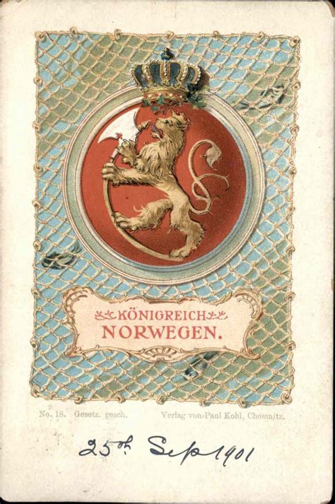 Kohl Arms Of The Nations Norway Norwegian Shield Heraldic C