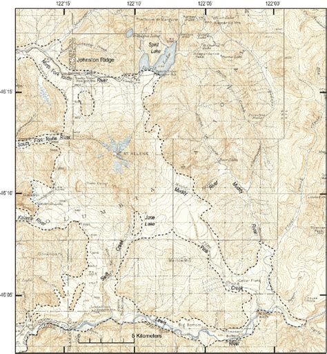 Pre‐1980 topographic map of Mount St. Helens showing the volcano ...