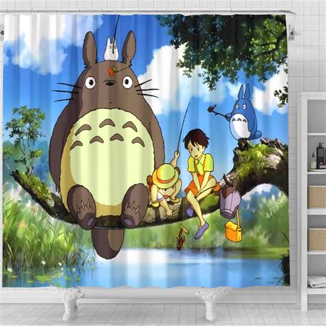 Anime Ghibli My Neighbor Totoro Shower Curtain Ghibli Merch Store