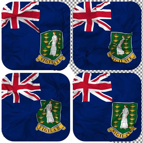 Premium Psd British Virgin Islands Bvi Flag Squire Shape Isolated