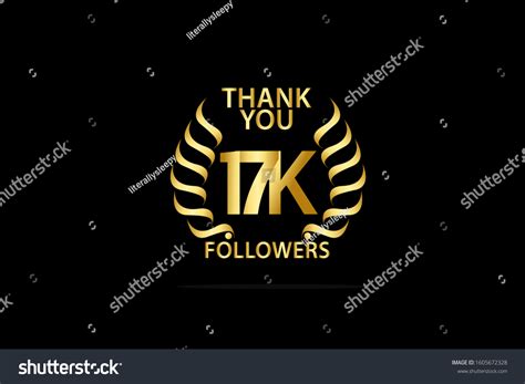 17k 17000 Followers Celebration Logotype Anniversary Stock Vector