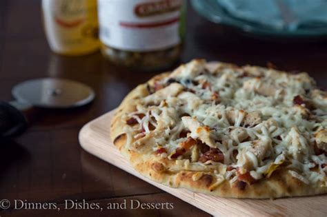Grilled Artichoke Chicken And Bacon Pizza
