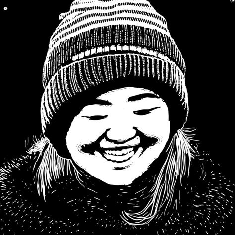 Chica Gordita Alegre Con Gorro De Invierno Dibujado A Mano Ilustraci N