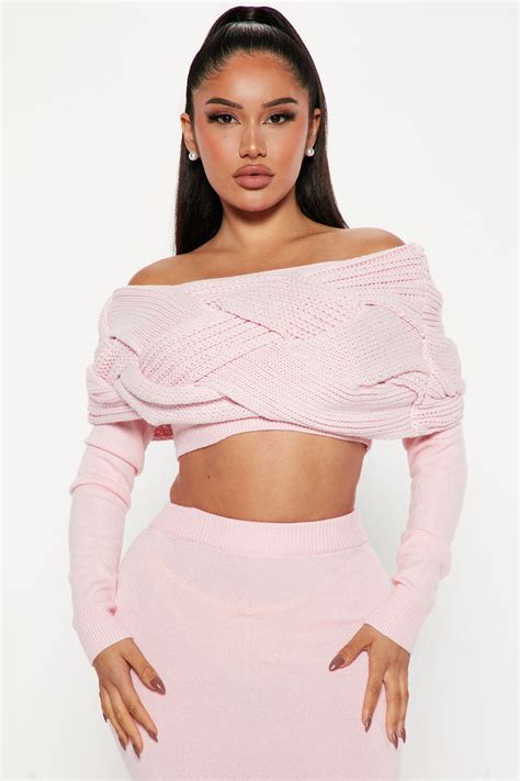 Sweet Intentions Sweater Skirt Set Pink Fashion Nova Matching Sets