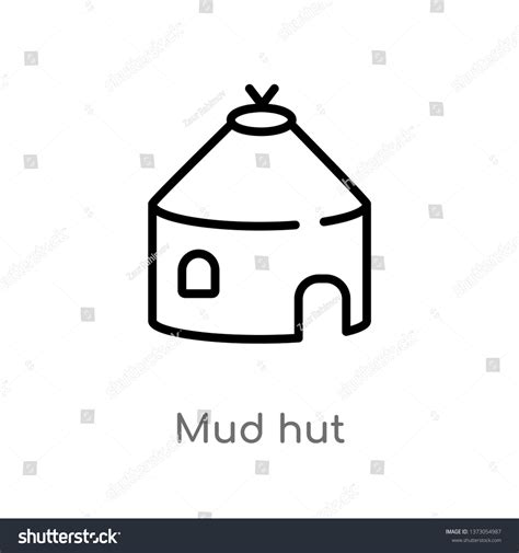 Outline Mud Hut Vector Icon Isolated Stock Vector (Royalty Free) 1373054987 | Shutterstock