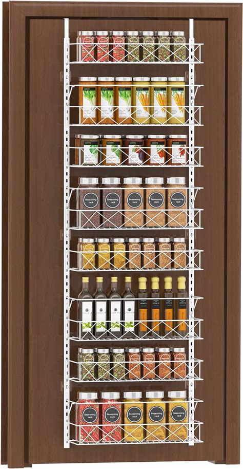 Set Spice Racks Wall Mounted Iron Wire Large Spice Organizer For