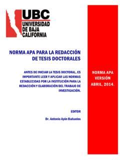 Norma Apa Para La Redacci N De Tesis Doctorales Norma Apa Para La