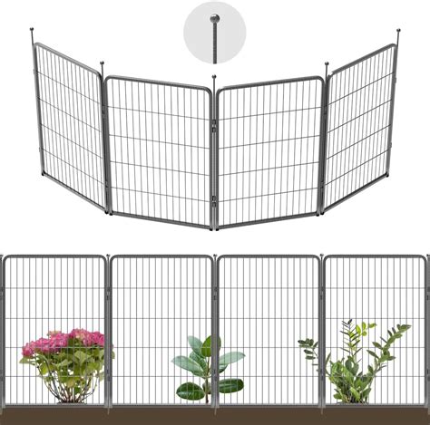 Fxw Garden Fence 4 Panels 9ft L×40in H Animal Barrier Decorative