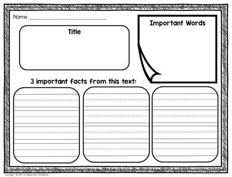 2nd Grade Nonfiction Graphic Organizers